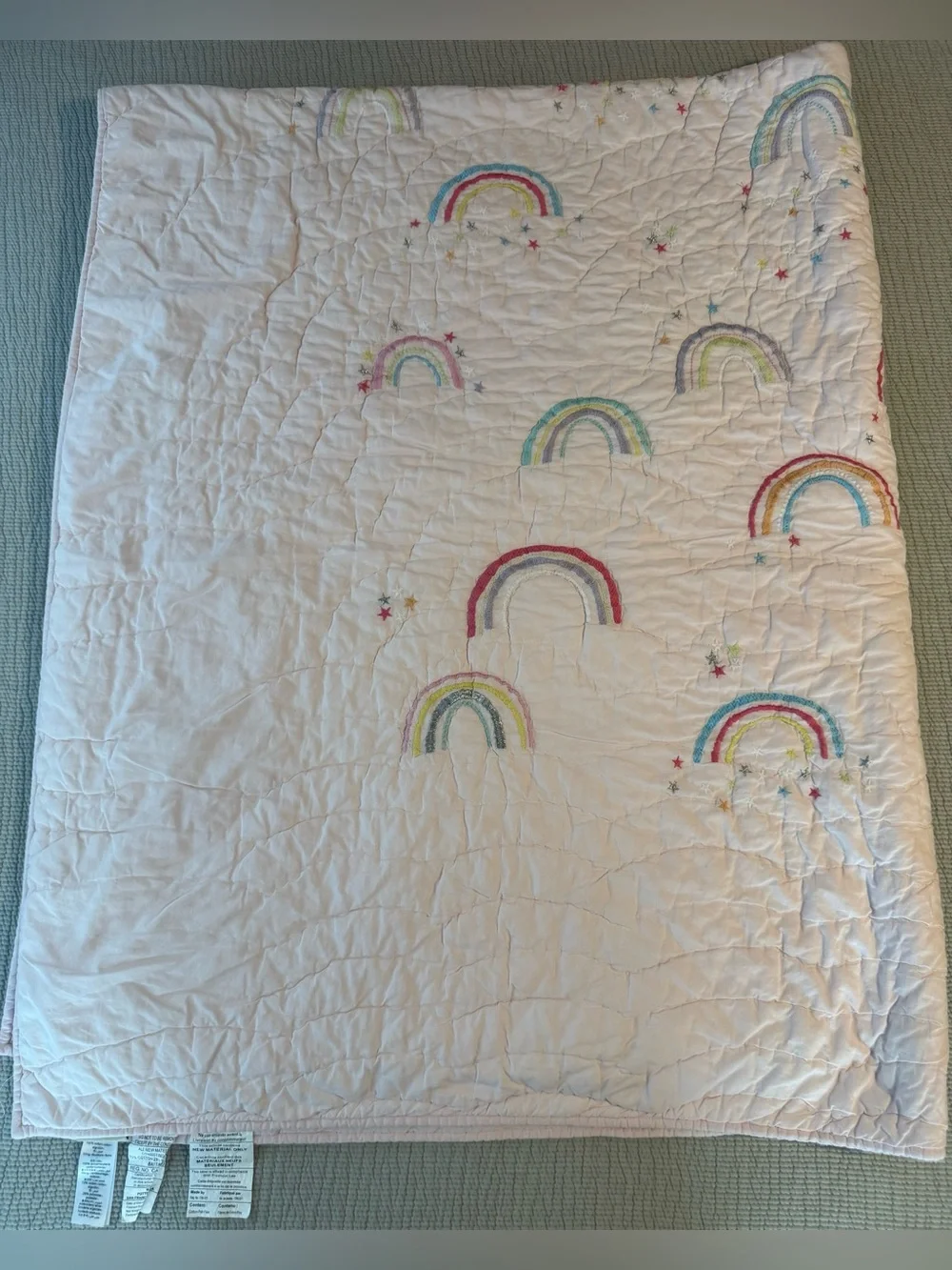 Pottery Barn Kids Rainbow Stitched Twin Quilt